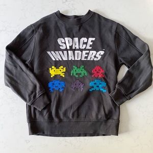 Boys Space Invaders Flip-Sequin Sweatshirt, Zara Size 10